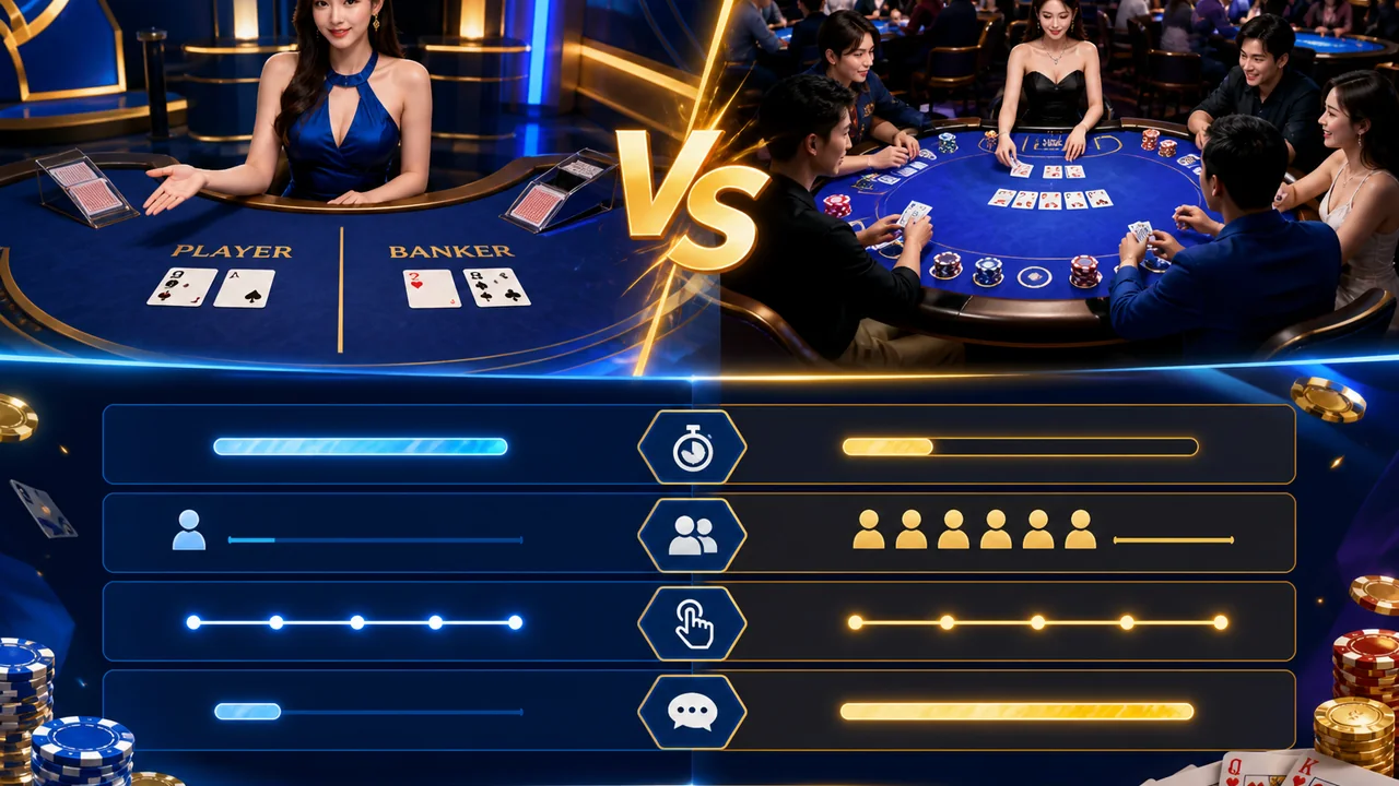 Chọn nhịp chơi phù hợp: nên chọn baccarat hay game bài trực tuyến ae888?
